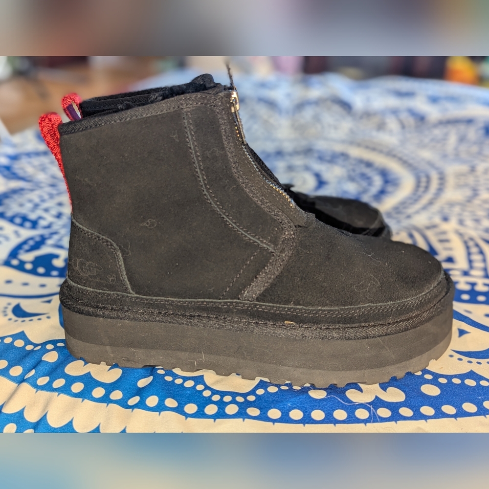 UGG Black and Red Winter Boots